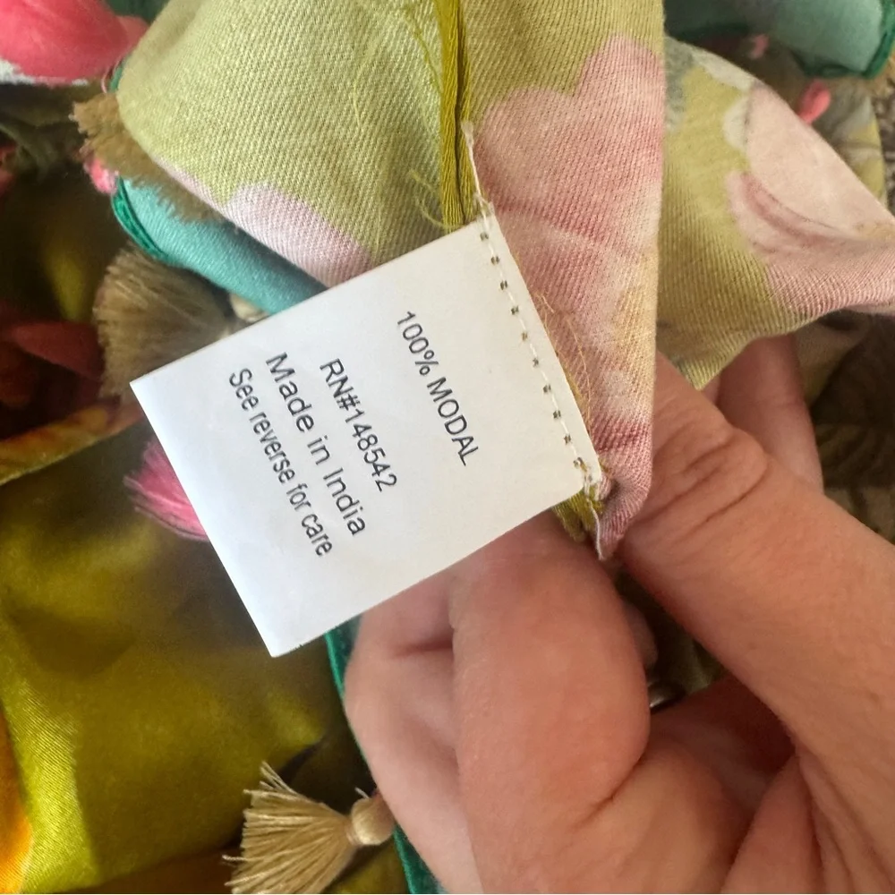 Aratta Silent Journey French Riviera Tasseled Floral Dress Large NWT $190 - Picture 10 of 10